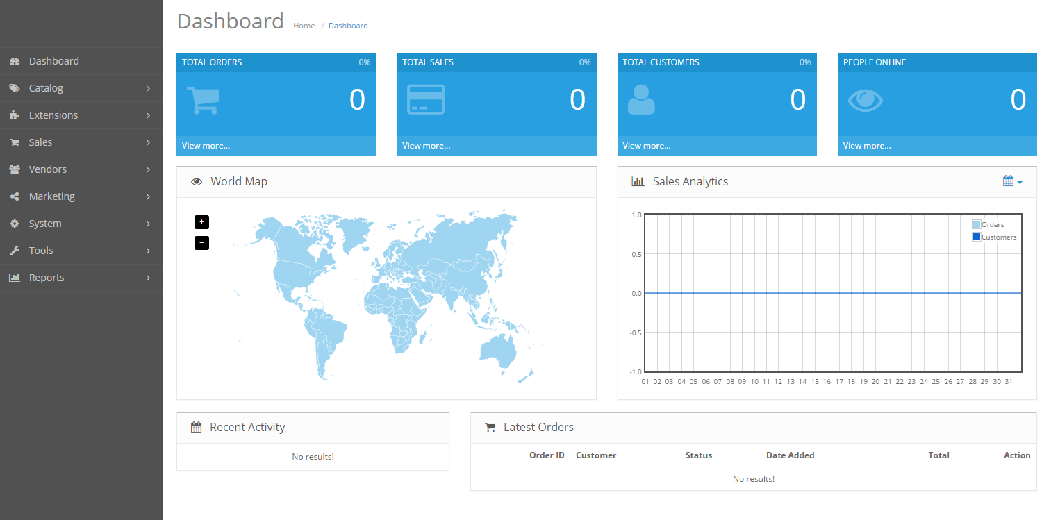 Admin Interface - Dashboard