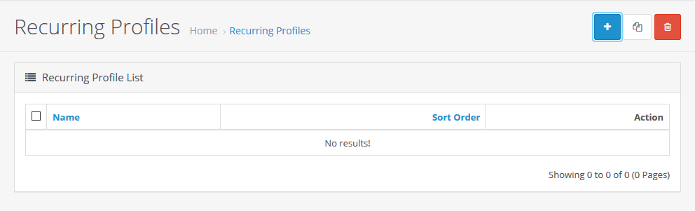 Recurring Profiles List